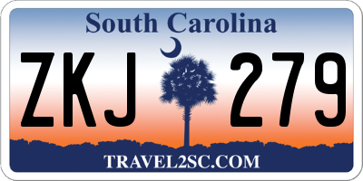 SC license plate ZKJ279