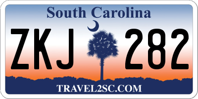 SC license plate ZKJ282