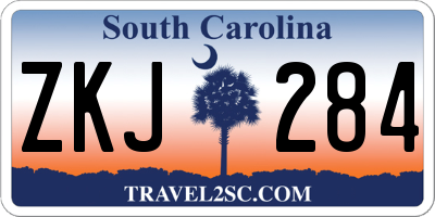 SC license plate ZKJ284