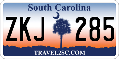 SC license plate ZKJ285