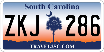 SC license plate ZKJ286