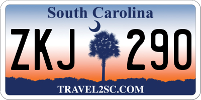 SC license plate ZKJ290