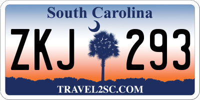 SC license plate ZKJ293