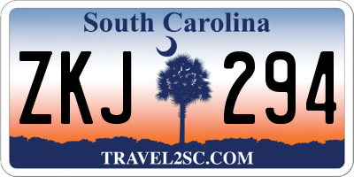 SC license plate ZKJ294