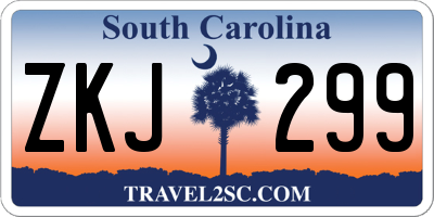 SC license plate ZKJ299