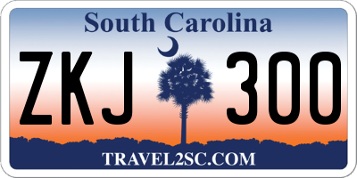 SC license plate ZKJ300