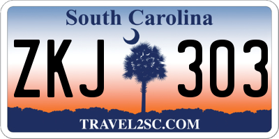 SC license plate ZKJ303