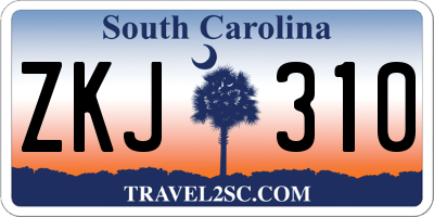 SC license plate ZKJ310