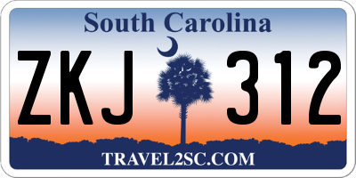 SC license plate ZKJ312