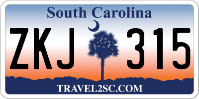 SC license plate ZKJ315