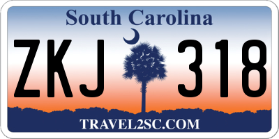 SC license plate ZKJ318