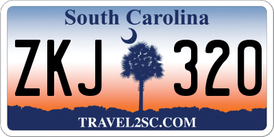 SC license plate ZKJ320