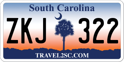 SC license plate ZKJ322