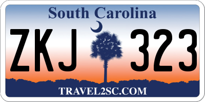 SC license plate ZKJ323