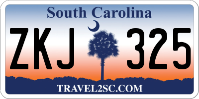 SC license plate ZKJ325