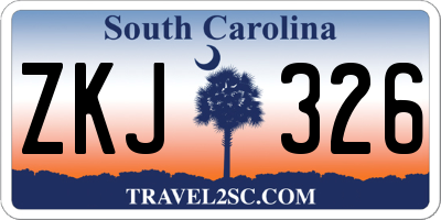 SC license plate ZKJ326