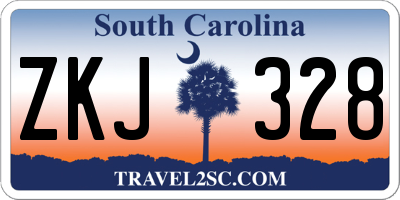 SC license plate ZKJ328