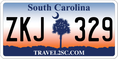 SC license plate ZKJ329