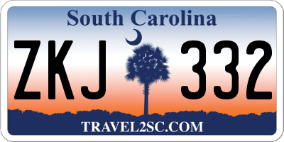 SC license plate ZKJ332