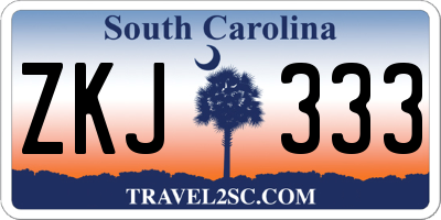 SC license plate ZKJ333