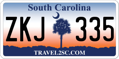 SC license plate ZKJ335