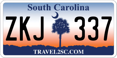 SC license plate ZKJ337