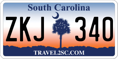SC license plate ZKJ340