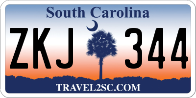 SC license plate ZKJ344