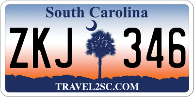 SC license plate ZKJ346