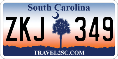SC license plate ZKJ349