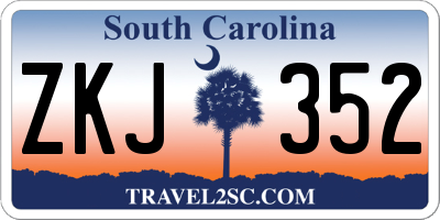 SC license plate ZKJ352