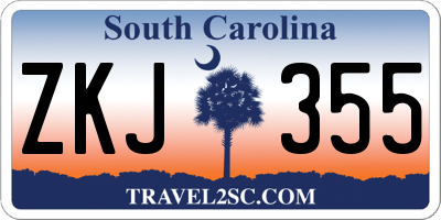SC license plate ZKJ355