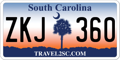 SC license plate ZKJ360