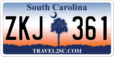 SC license plate ZKJ361