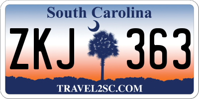 SC license plate ZKJ363