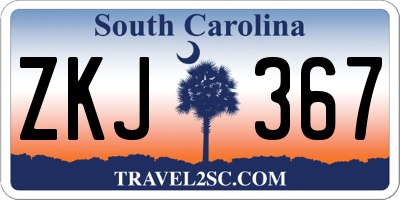 SC license plate ZKJ367