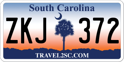 SC license plate ZKJ372