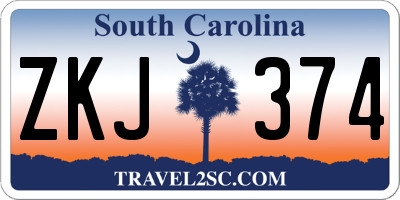 SC license plate ZKJ374