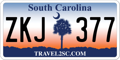 SC license plate ZKJ377