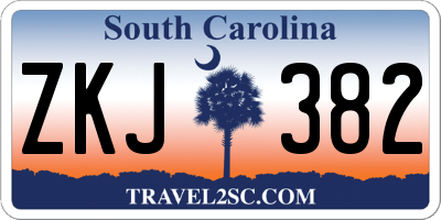 SC license plate ZKJ382