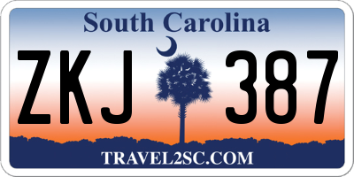 SC license plate ZKJ387