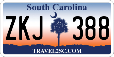 SC license plate ZKJ388