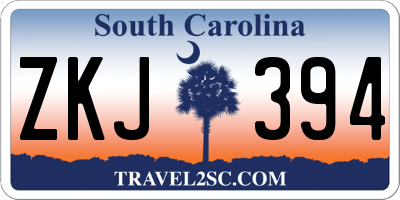 SC license plate ZKJ394