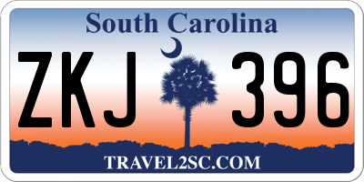 SC license plate ZKJ396