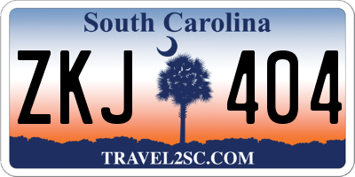 SC license plate ZKJ404