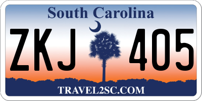 SC license plate ZKJ405