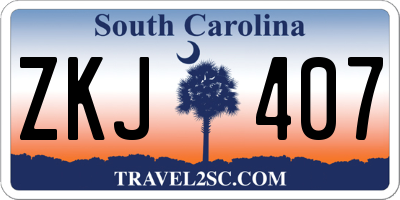 SC license plate ZKJ407