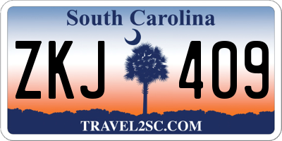 SC license plate ZKJ409