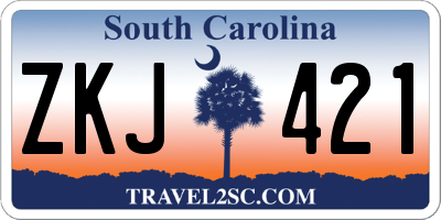 SC license plate ZKJ421
