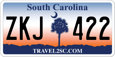 SC license plate ZKJ422